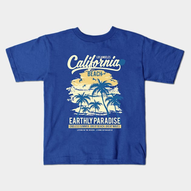 California Beach Kids T-Shirt by GoshaDron